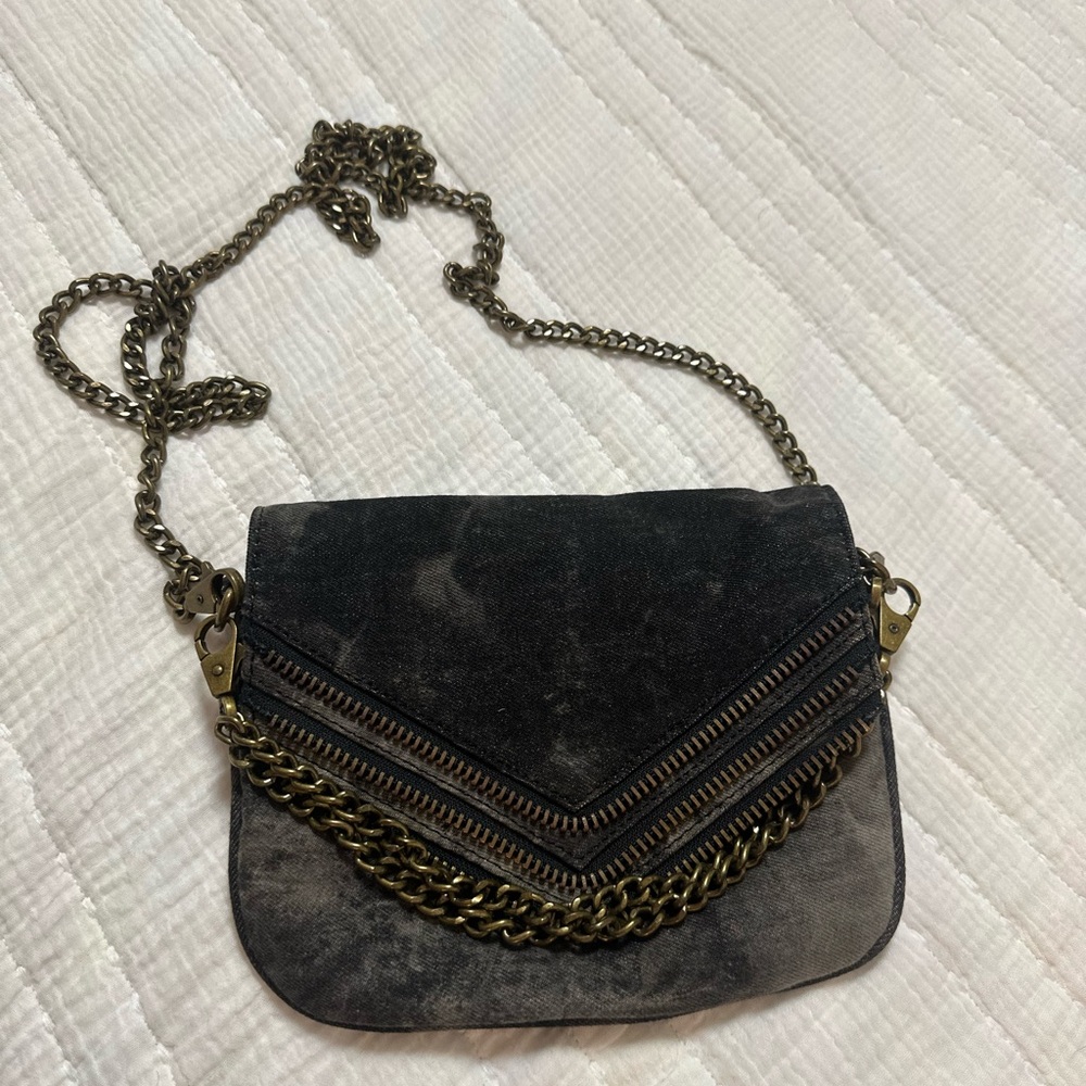 Matt & Nat Black Crossbody Bag with Chain Detail